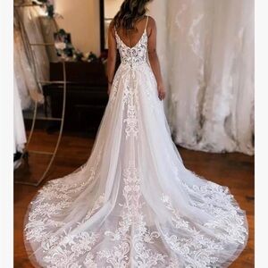 Elegant White Lace Gown